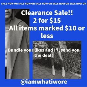 2 for $15 CLEARANCE SALE!!